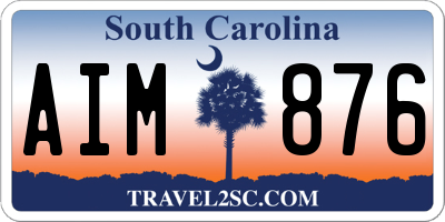 SC license plate AIM876