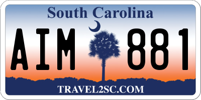 SC license plate AIM881