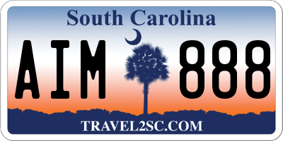 SC license plate AIM888