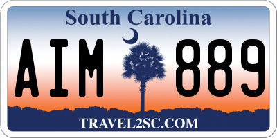 SC license plate AIM889