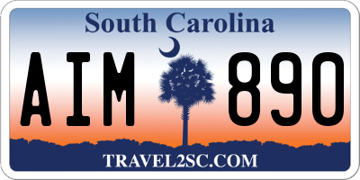 SC license plate AIM890