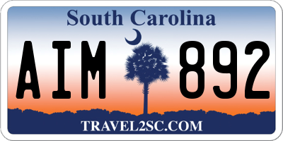 SC license plate AIM892