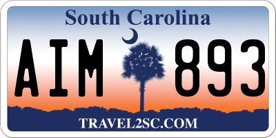 SC license plate AIM893