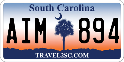 SC license plate AIM894