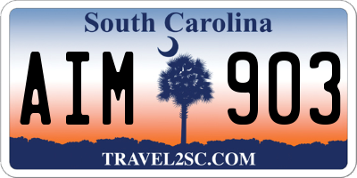 SC license plate AIM903
