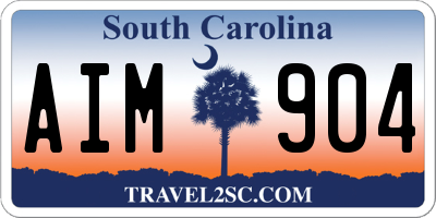SC license plate AIM904