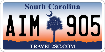 SC license plate AIM905