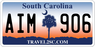 SC license plate AIM906