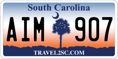 SC license plate AIM907