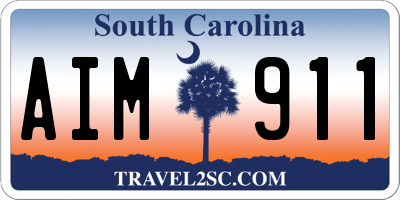 SC license plate AIM911