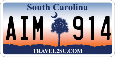 SC license plate AIM914