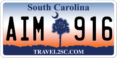 SC license plate AIM916