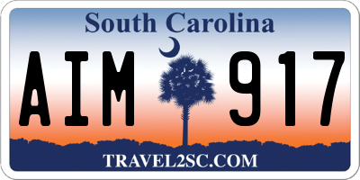 SC license plate AIM917