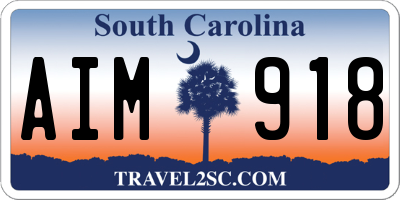 SC license plate AIM918