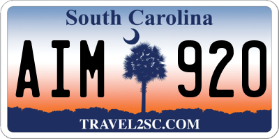 SC license plate AIM920