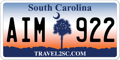 SC license plate AIM922