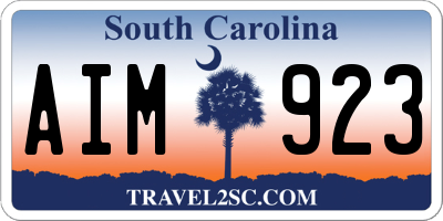 SC license plate AIM923