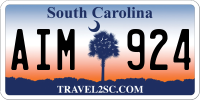 SC license plate AIM924