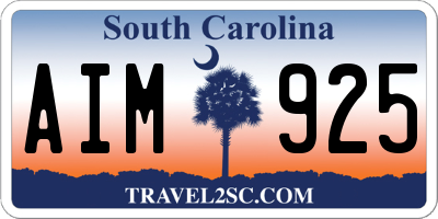 SC license plate AIM925