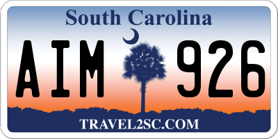 SC license plate AIM926