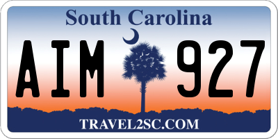 SC license plate AIM927