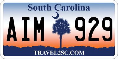 SC license plate AIM929