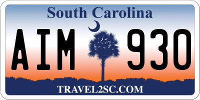 SC license plate AIM930