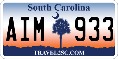 SC license plate AIM933