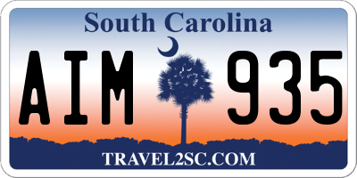SC license plate AIM935
