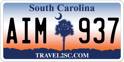 SC license plate AIM937