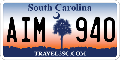 SC license plate AIM940