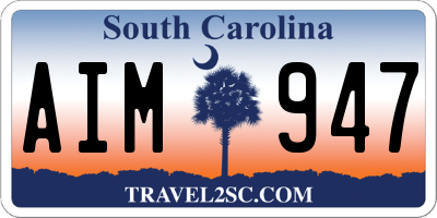 SC license plate AIM947