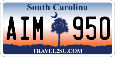 SC license plate AIM950