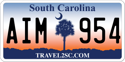 SC license plate AIM954