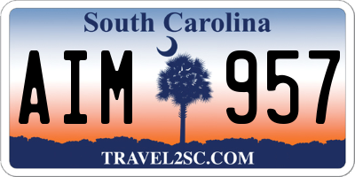 SC license plate AIM957
