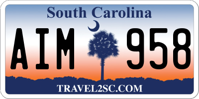 SC license plate AIM958