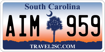 SC license plate AIM959