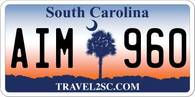 SC license plate AIM960