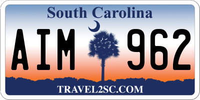 SC license plate AIM962
