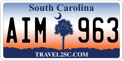 SC license plate AIM963