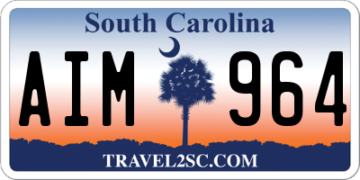 SC license plate AIM964