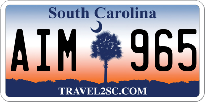 SC license plate AIM965