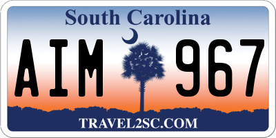 SC license plate AIM967