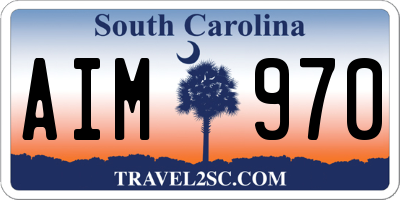 SC license plate AIM970