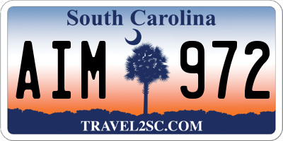 SC license plate AIM972