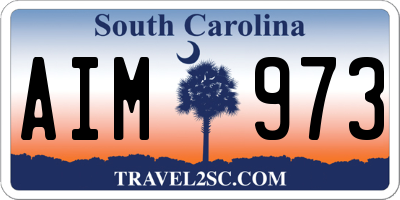 SC license plate AIM973