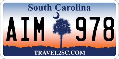 SC license plate AIM978