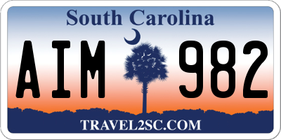 SC license plate AIM982
