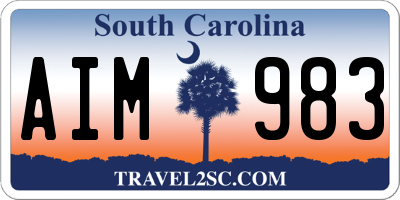 SC license plate AIM983