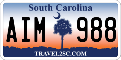 SC license plate AIM988